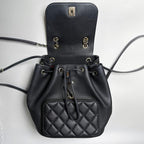 Chanel Quilted Caviar Leather Backpack CC Logo Black Business Affinity — view 3