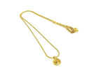 Dior Necklace CD Logo Circle Charm Gold Metal