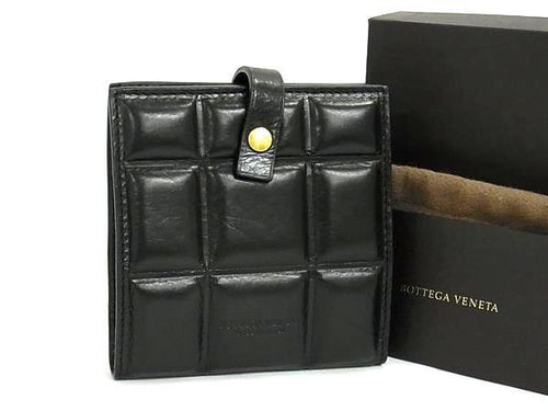 Bottega Veneta Bifold Wallet Patted Black Leather