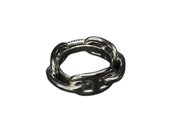 Hermes Scarf Ring Legato Chaine D'ancre Silver Metal Lucade