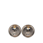Chanel CC Logo Vintage Round Earrings Silver Gold Black Plated Metal — view 2