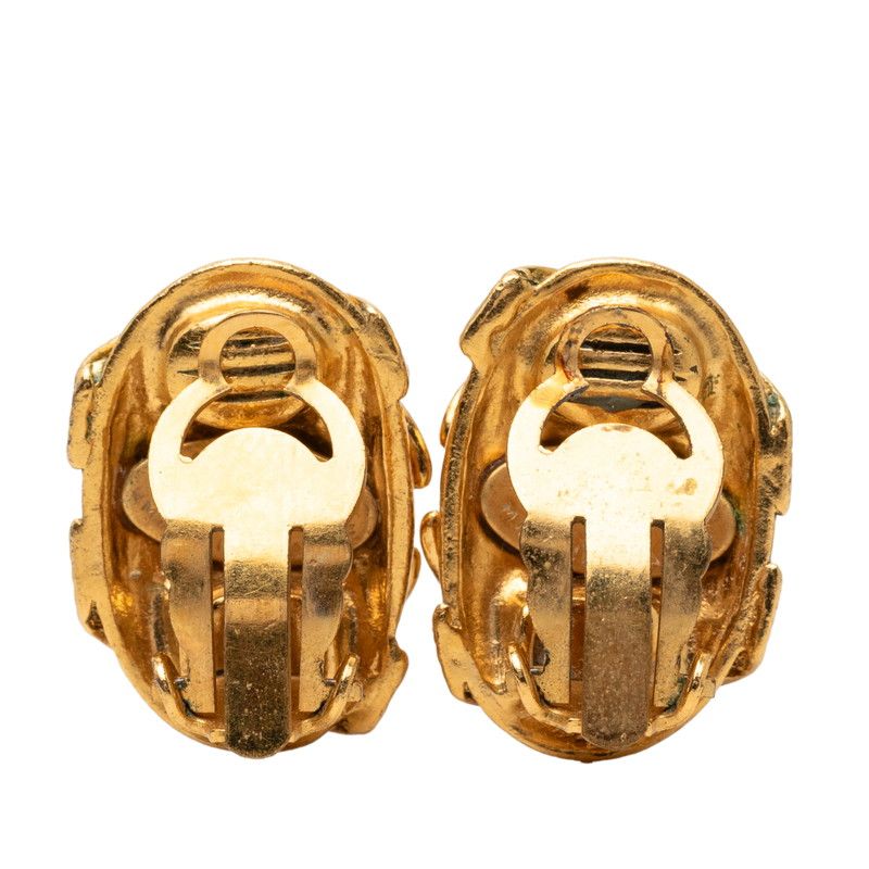 Chanel CC Logo Vintage Earrings Gold Plated — view 2
