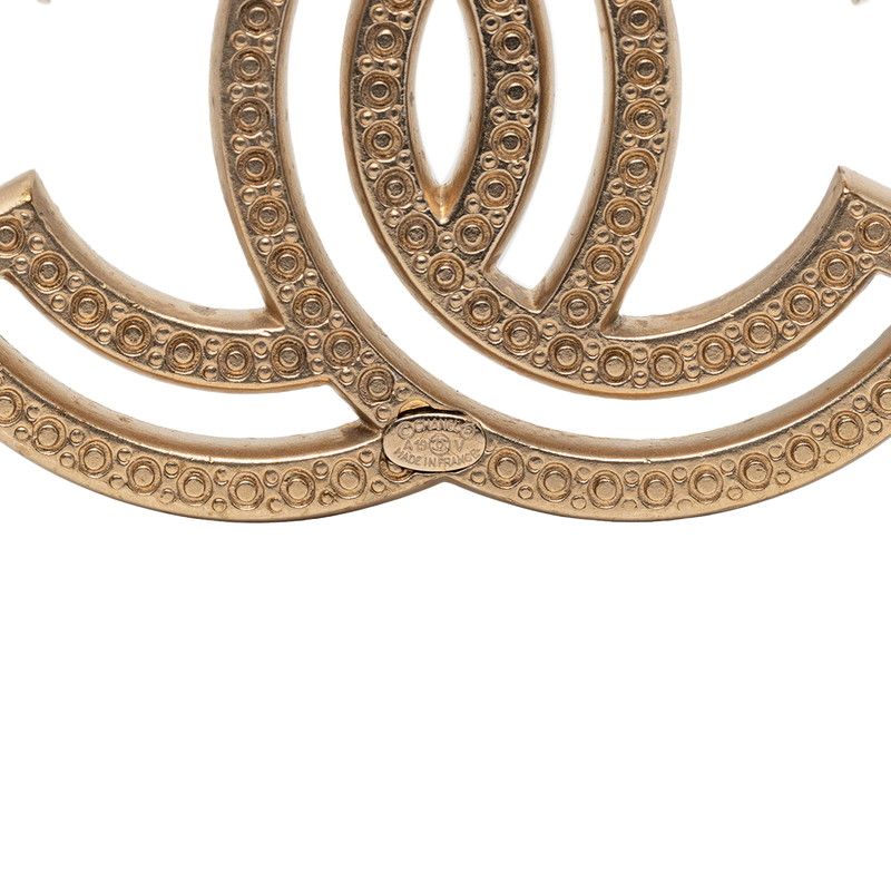 Chanel CC Logo Brooch Gold Plated Rhinestone — view 3