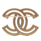 Chanel CC Logo Brooch Gold Plated Rhinestone — view 2