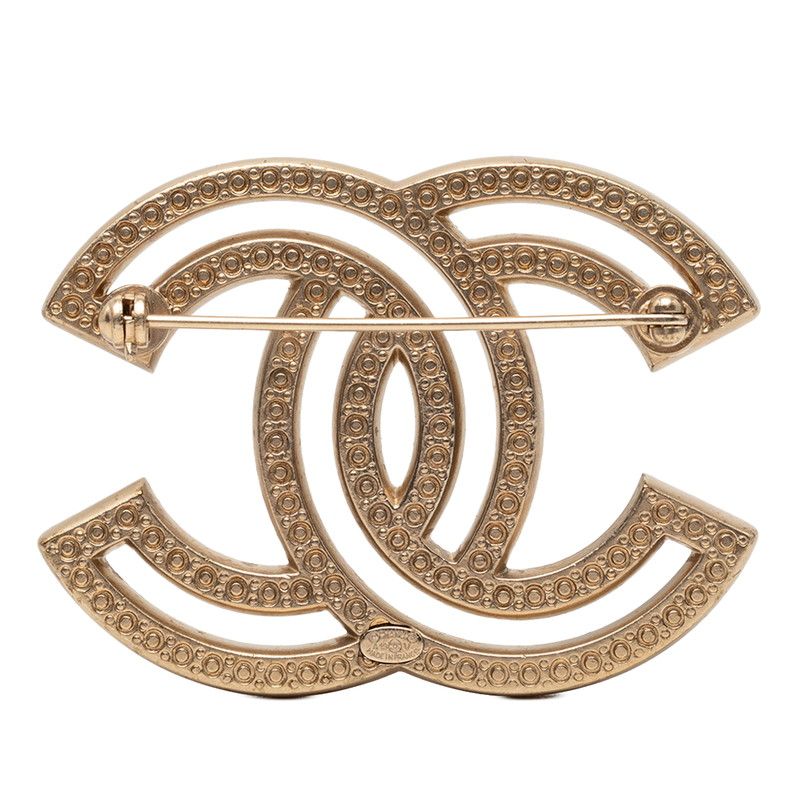 Chanel CC Logo Brooch Gold Plated Rhinestone — view 2