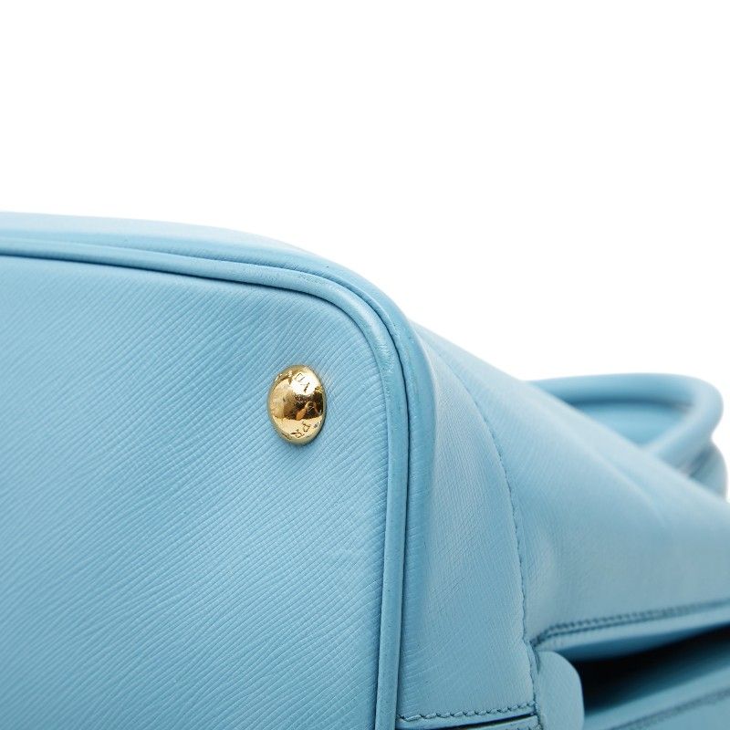 Prada Saffiano Open Promenade Handbag Light Blue Leather — view 4
