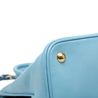 Prada Saffiano Open Promenade Handbag Light Blue Leather — view 5