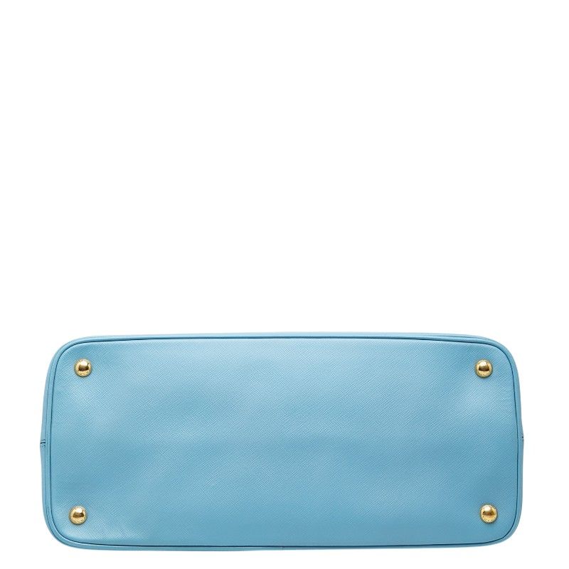 Prada Saffiano Open Promenade Handbag Light Blue Leather — view 3