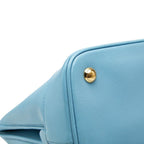 Prada Saffiano Open Promenade Handbag Light Blue Leather — view 7