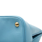 Prada Saffiano Open Promenade Handbag Light Blue Leather — view 6