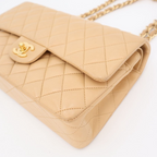 Chanel Quilted 25 Chain Shoulder Bag Double Flap Beige Lambskin — view 8