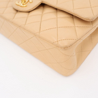 Chanel Quilted 25 Chain Shoulder Bag Double Flap Beige Lambskin — view 7