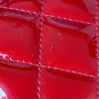 Chanel CC Logo Quilted L-shaped Zipper Coin Purse Red Patent Leather — view 6