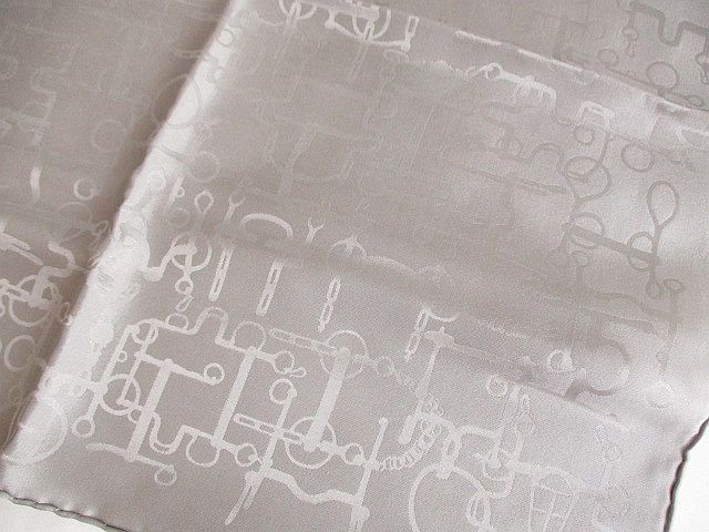 Hermes Pocket Square Horse Harness Pattern Pochette Pongee Silk Carre 45 — view 5