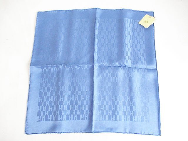 Hermes Grand Seychelles Pocket Chief Handkerchief Scarf Blue Carre 41