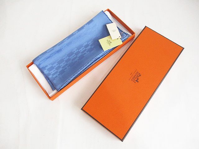 Hermes Grand Seychelles Pocket Chief Handkerchief Scarf Blue Carre 41 — view 7