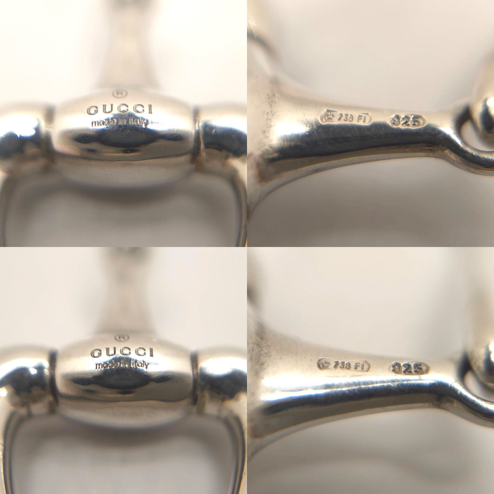 Gucci Horsebit Heart Earrings Drop Hook Sterling Silver — view 5