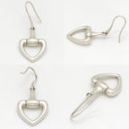 Gucci Horsebit Heart Earrings Drop Hook Sterling Silver — view 4