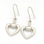 Gucci Horsebit Heart Earrings Drop Hook Sterling Silver — view 2