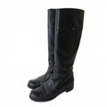 Louis Vuitton Long Boots Jockey Leather Black