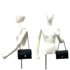 Chanel Quilted CC Logo Double Flap Lambskin Chain Shoulder Bag Black — view 2