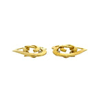 Chanel With Rice Vintage CC Logo Heart Motif Earrings Gold — view 5