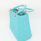 Dior Lady Cannage Leather 2-Way Handbag Blue — view 8
