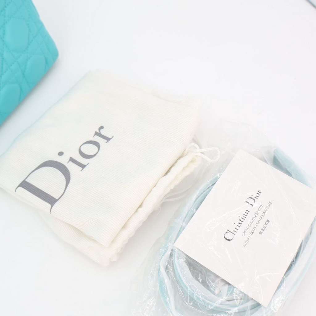 Dior Lady Cannage Leather 2-Way Handbag Blue — view 2