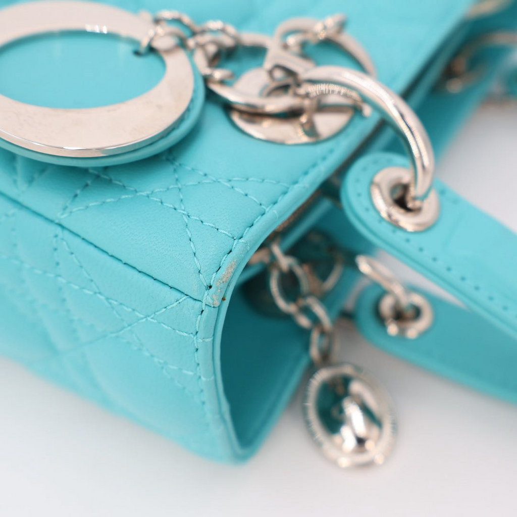 Dior Lady Cannage Leather 2-Way Handbag Blue — view 5