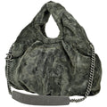 Chanel CC Logo Chain Shoulder Bag 2-Way Faux Fur Fabric Green