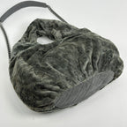 Chanel CC Logo Chain Shoulder Bag 2-Way Faux Fur Fabric Green — view 2
