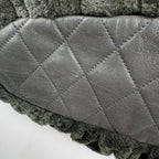 Chanel CC Logo Chain Shoulder Bag 2-Way Faux Fur Fabric Green — view 3