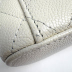 Chanel CC Logo Small Bunny Shoulder Bag Quilted Caviar Leather White — view 3