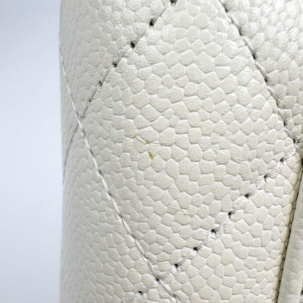 Chanel CC Logo Small Bunny Shoulder Bag Quilted Caviar Leather White — view 4