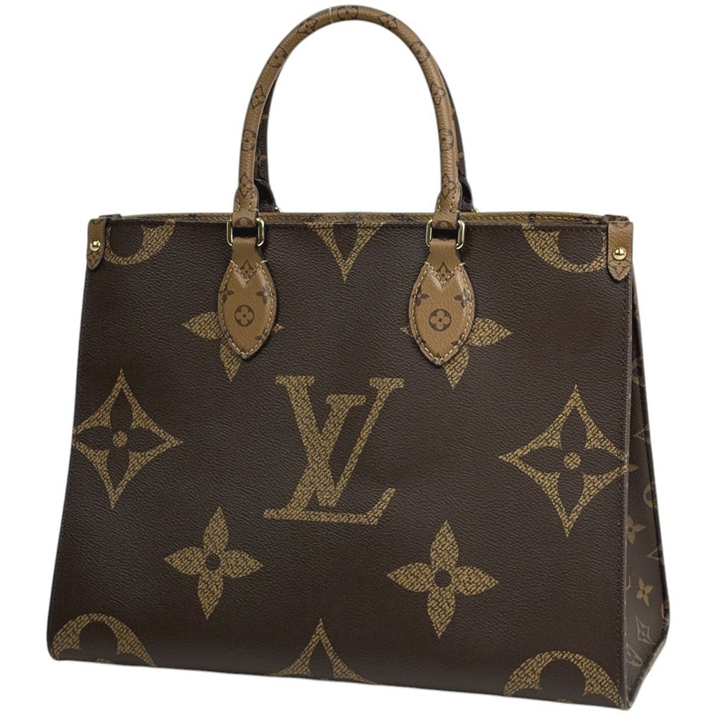 Louis Vuitton On The Go MM 2-Way Shoulder Bag Monogram Giant Tote Reverse Brown
