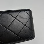 Chanel Quilted Double Flap Chain Shoulder Bag CC Logo Leather Black — view 3