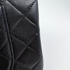 Chanel Quilted Double Flap Chain Shoulder Bag CC Logo Leather Black — view 6