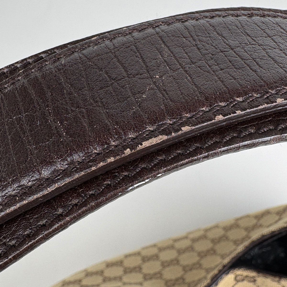 Gucci Horsebit Shoulder Bag GG Pattern Canvas Brown — view 9