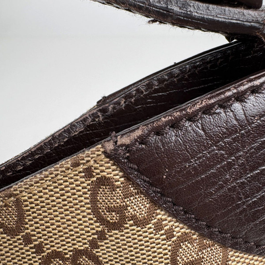 Gucci Horsebit Shoulder Bag GG Pattern Canvas Brown — view 5