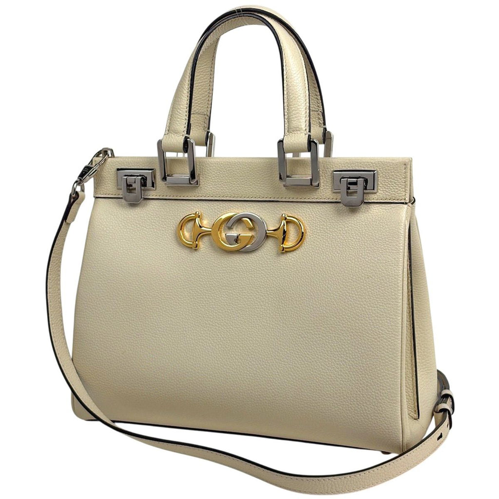 Gucci Zumi Small Handbag 2-Way Leather Ivory