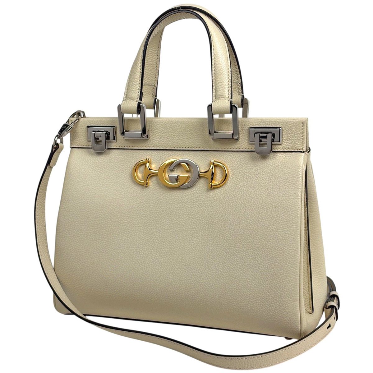 Gucci Zumi Small Handbag 2-Way Leather Ivory