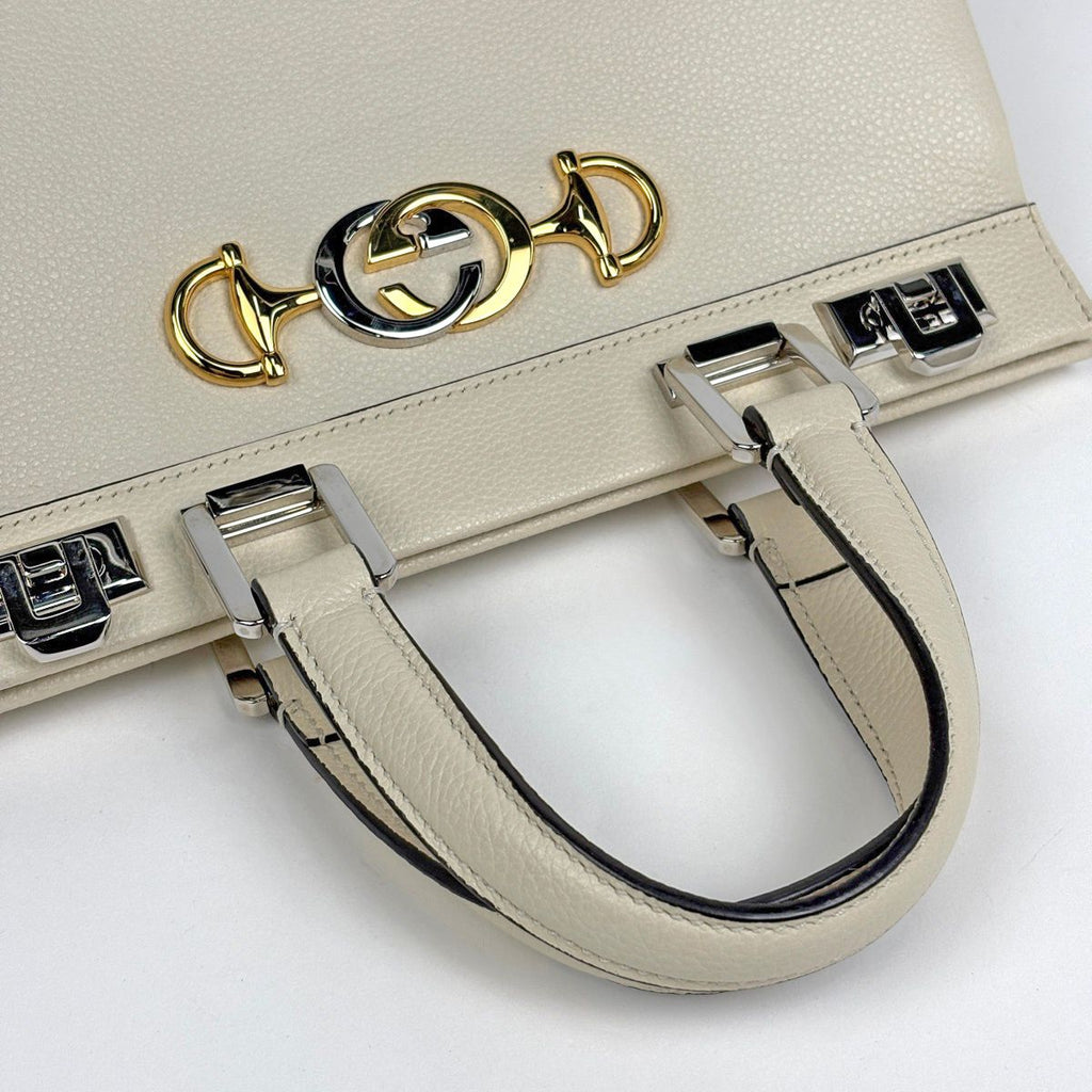 Gucci Zumi Small Handbag 2-Way Leather Ivory — view 9