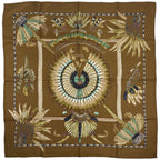 Hermes Carre 90 Brazil Scarf Silk Brown Multicolor