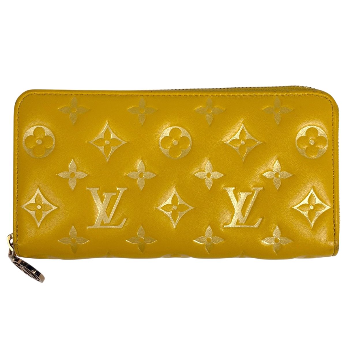 Louis Vuitton Zippy Wallet Coussin Monogram Embossed Leather Ginkgo Yellow