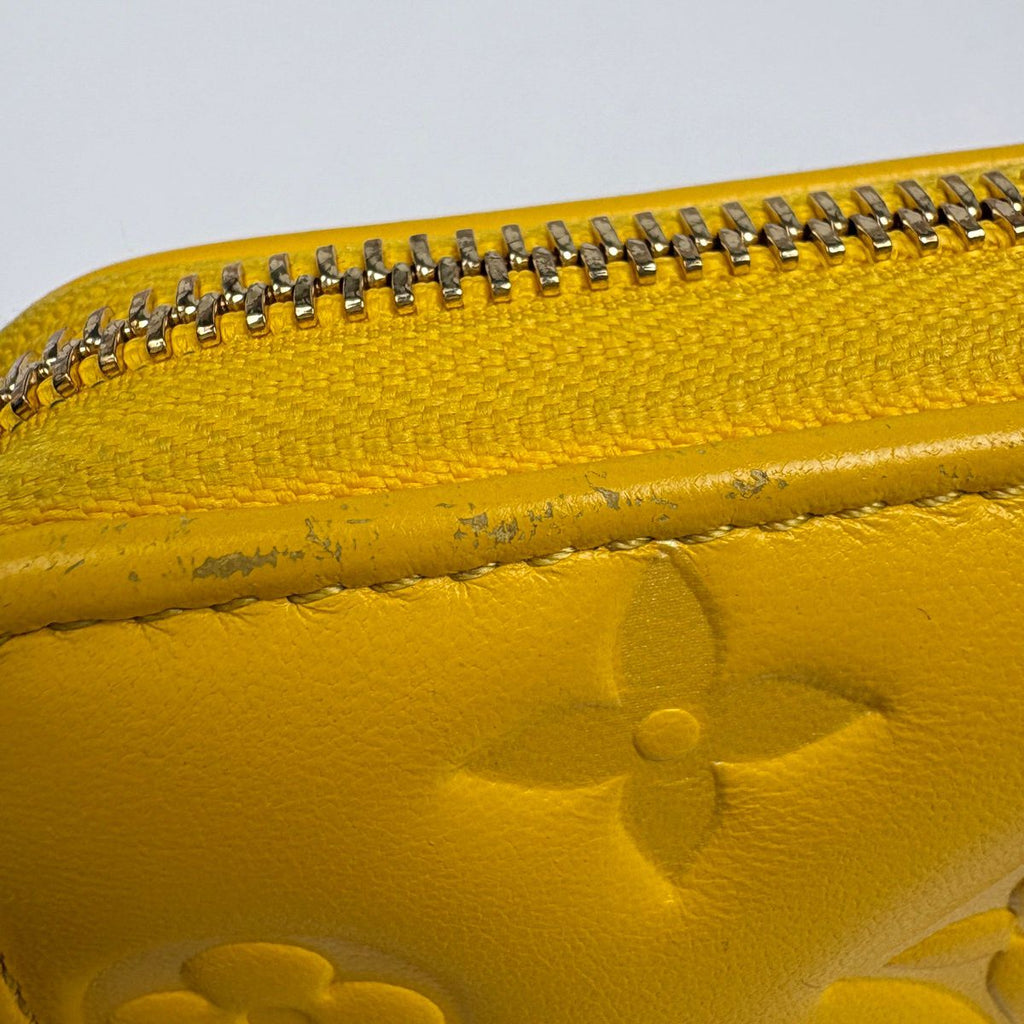 Louis Vuitton Zippy Wallet Coussin Monogram Embossed Leather Ginkgo Yellow — view 6