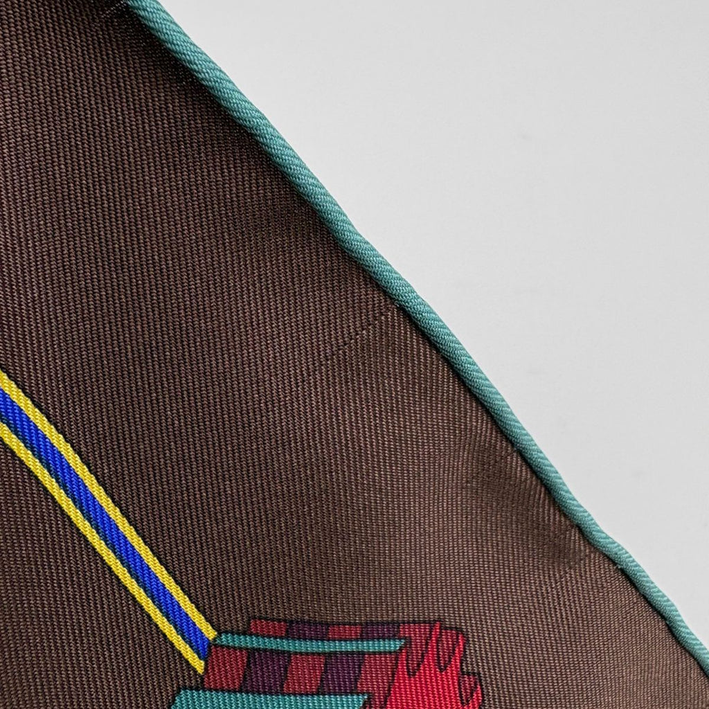 Hermes Carre 90 le Laboratoire du Temps Time Laboratory Scarf Silk Brown — view 3