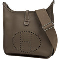Hermes Evelyne 3 PM Perforated Logo Shoulder Bag Taurillon Clemence Etoupe