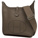 Hermes Evelyne 3 PM Perforated Logo Shoulder Bag Taurillon Clemence Etoupe
