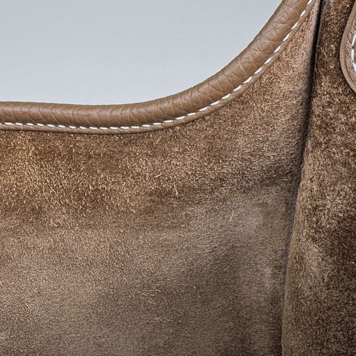 Hermes Evelyne 3 PM Perforated Logo Shoulder Bag Taurillon Clemence Etoupe — view 9