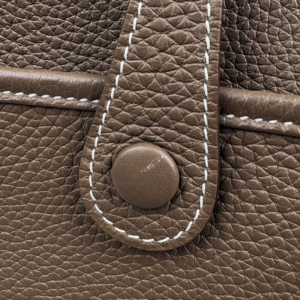 Hermes Evelyne 3 PM Perforated Logo Shoulder Bag Taurillon Clemence Etoupe — view 4